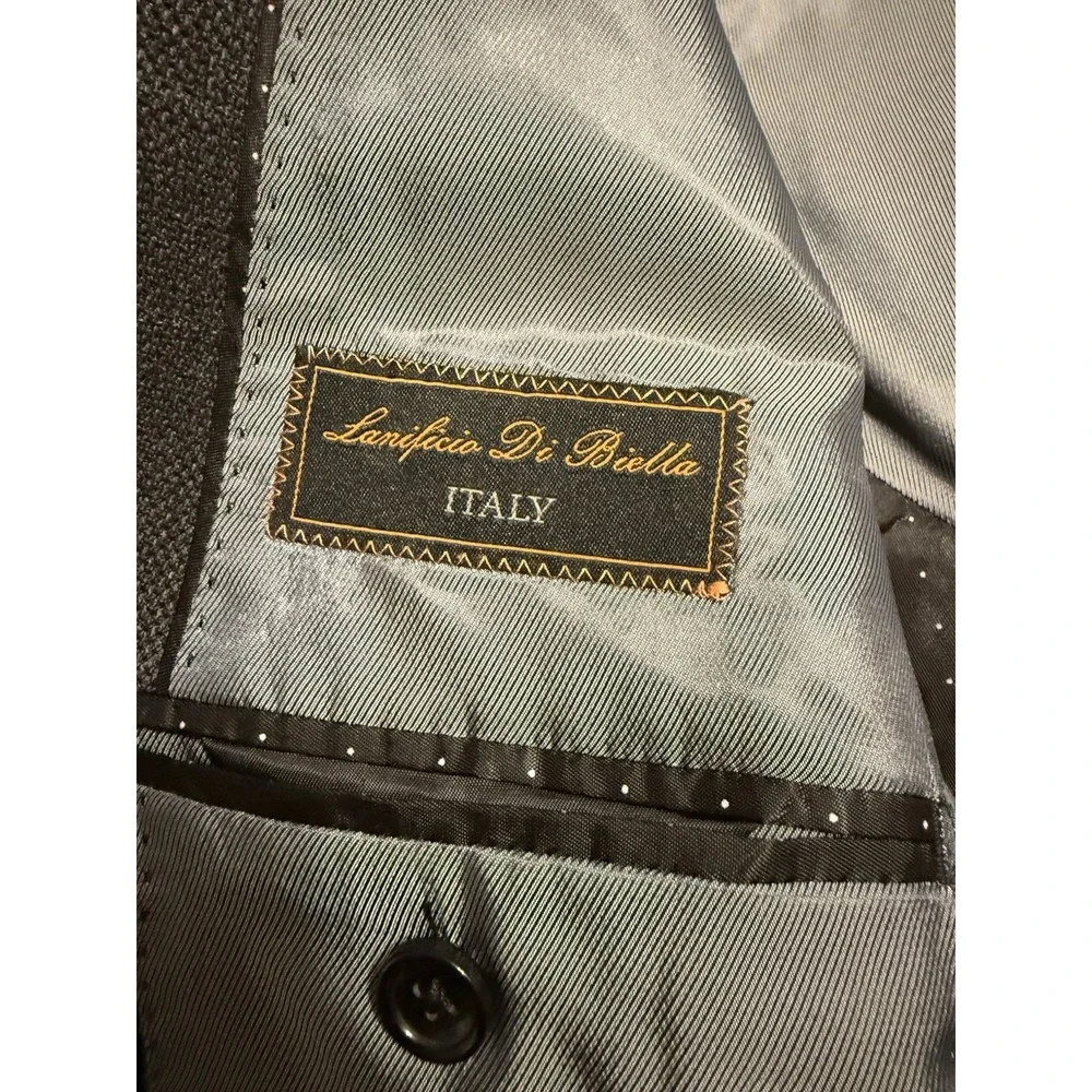 TIGLIO LUXE 48R Lanificio Di Biella Sangria Blazer Gray Pure Wool Textured